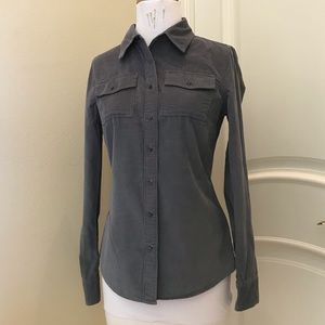 Banana Republic gray cotton pin corduroy shirt